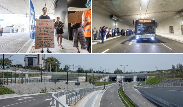 Trasa Łagiewnicka już otwarta, ale bez autobusów i z tramwajem do połowy drogi. Aktywiści protestowali.