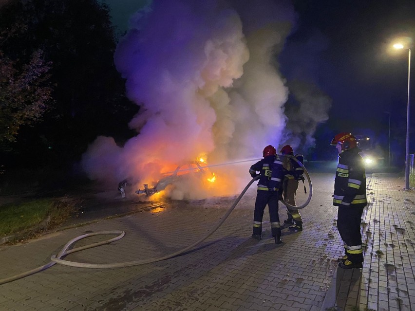 Pożar samochodu przy ul. Turkusowej