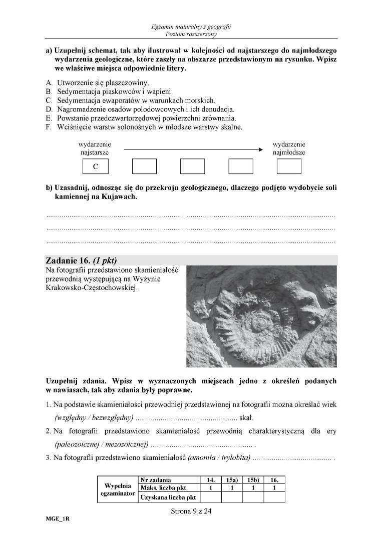 Wydarzenia Geologiczne Polski Od Najstarszego Do Najmłodszego