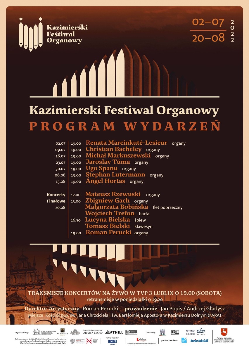 Zbliżają się koncerty finałowe Kazimierskiego Festiwalu Organowego