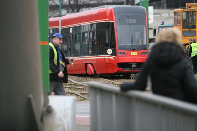 Tramwaj wypadł z torów na Pogoni w Sosnowcu