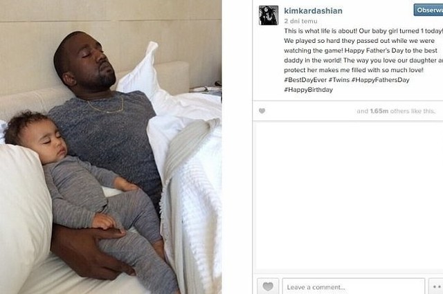 Kanye West z córką (fot. screen z Instagram.com)