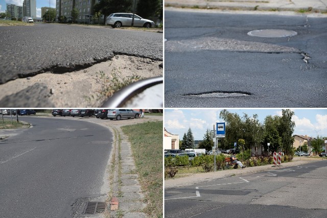 Ulica Marii Dąbrowskiej w Szczecinie przed remontem