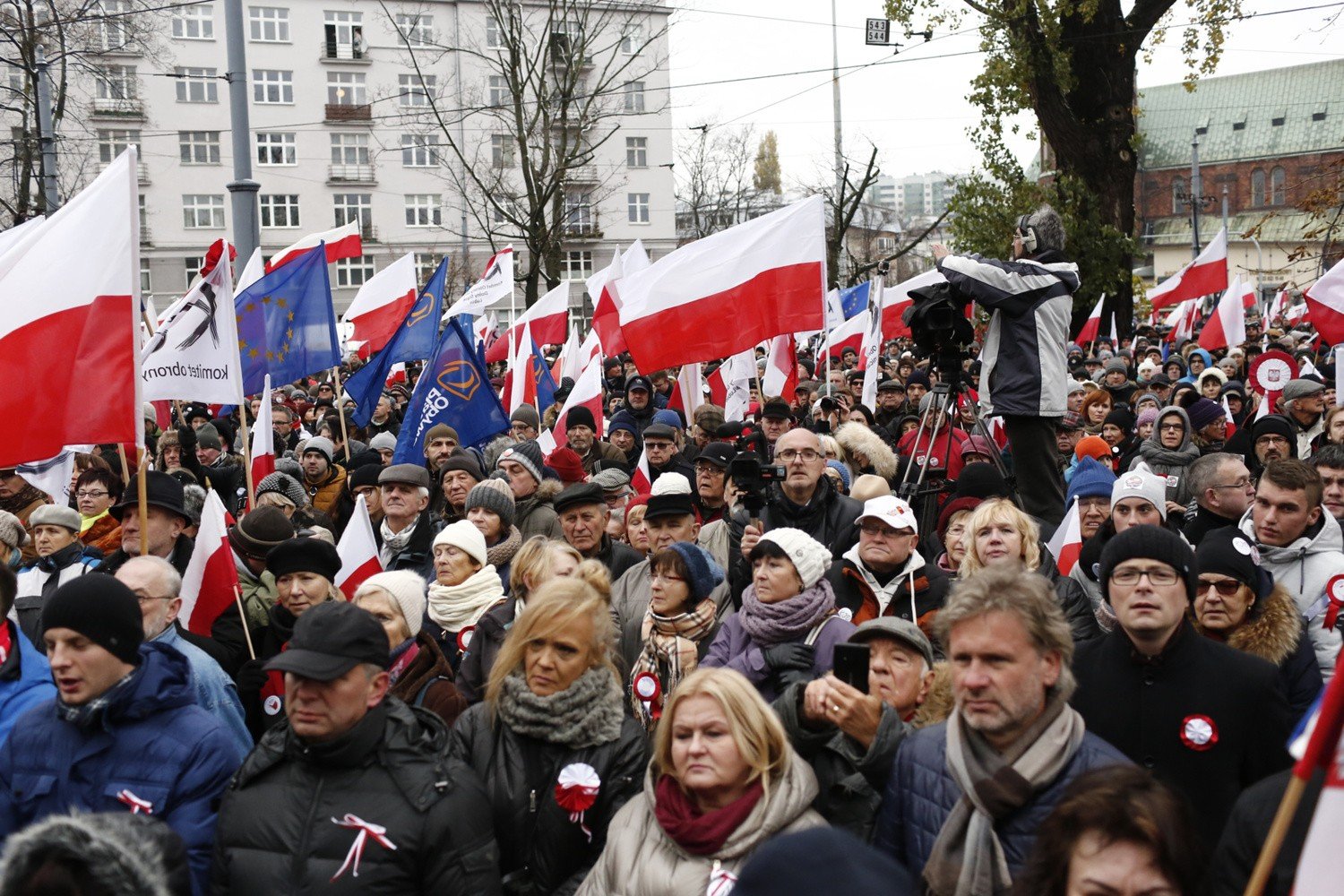 Marsz Niepodległości 2016, KOD i marsz antyfaszystowski