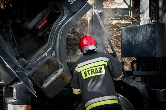 Pożar tira na drodze S5 Wrocław - Trzebnica. Zdjęcie ilustracyjne