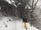 Trudne warunki na szlakach w Beskidach – mokry śnieg, błoto i silny wiatr. Idąc w góry trzeba się dobrze przygotować
