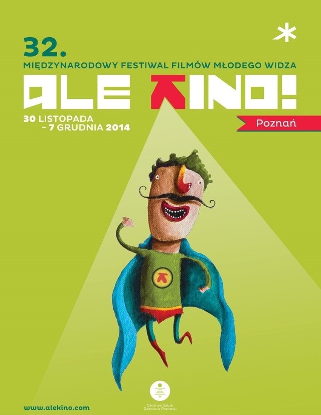 Plakat promujący tegoroczny Międzynarodowy festiwal Filmów Młodego Widza "Ale Kino!"