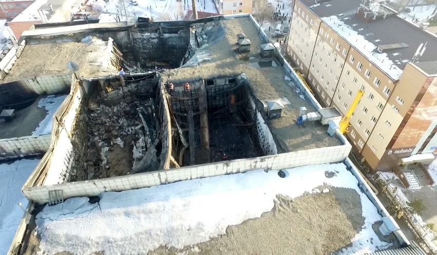 Pożar centrum handlowego w Kemerowie na Syberii