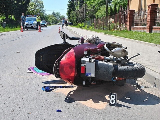 Na zdjęciu skuter biorący udział w zdarzeniu w Studzianie.