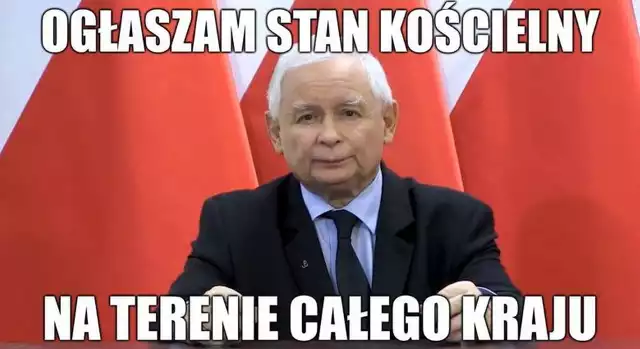 Jarosław Kaczyński ogłasza stan kościelny MEMY. Internauci komentują wystąpienie prezesa PiS