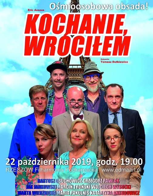 Spektakl "Kochanie, wróciłem" w Filharmonii Podkarpackiej w Rzeszowie. To znakomita komedia w gwiazdorskiej obsadzie