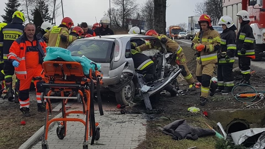 Wypadek na drodze krajowej nr 7 w Woli Więcławskiej koło...