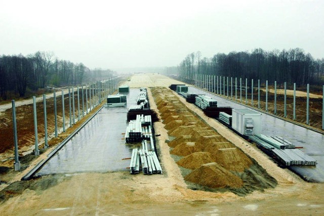 Budowa autostrady w okolicach Sędziszowa Małopolskiego.