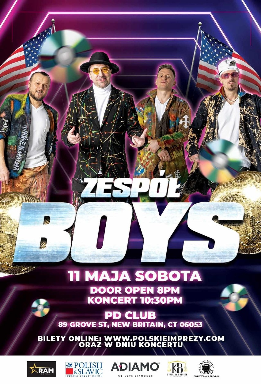 Plakat promocyjny nowej trasy koncertowej zespołu Boys