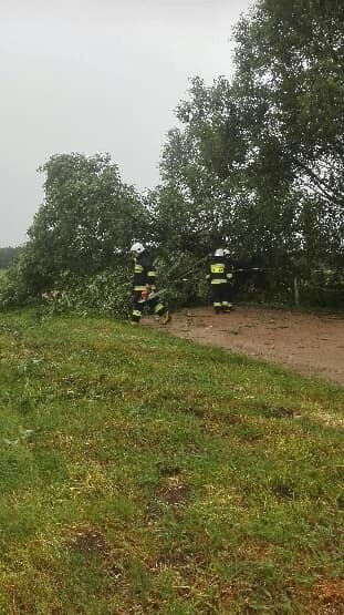 Targonie Wity. Wypadek motocyklisty na DK 64. Dwie osoby trafiły do szpitala (zdjęcia)