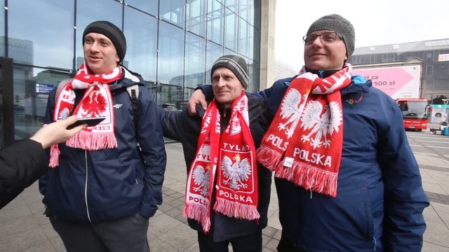 Panowie Grzegorz, Kacper i Paweł na mecz przyjechali z Białej Podlaskiej