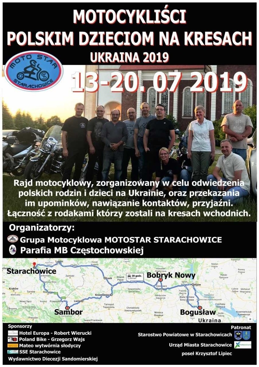 Starachowice. Motocykliści z Grupy Motostar jadą z pomocą do polskich dzieci na Ukrainie 
