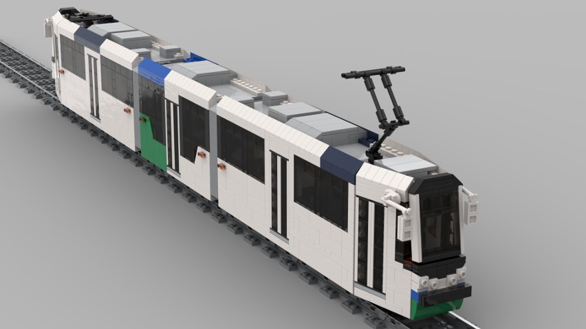 Tramwaj z klocków LEGO. Najnowszy dwukierunkowy tramwaj ze Szczecina ma swoją klockową wersję. ZDJĘCIA