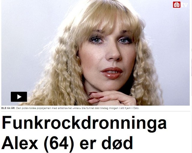 "Królowa funk rocka Alex nie żyje”_- tak artykuł o śmierci Aleksandry Naumik zatytułował norweski dziennik "Dagbladet”.