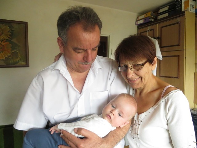Bogdan Galar z żoną Marzenną i wnuczkiem Jasiem