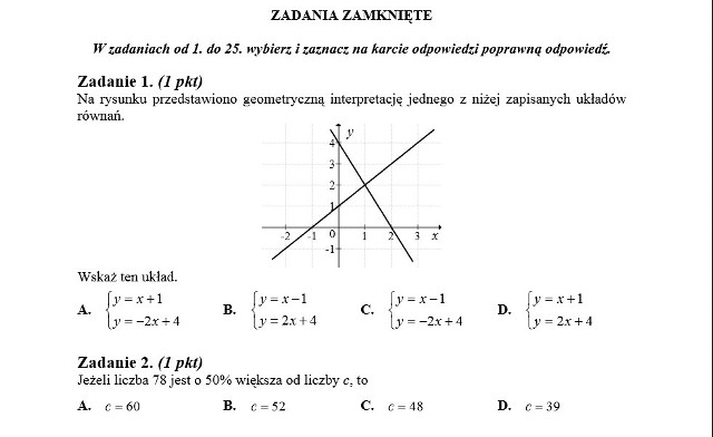 Matura 2015 Matematyka - poziom podstawowy - odpowiedzi