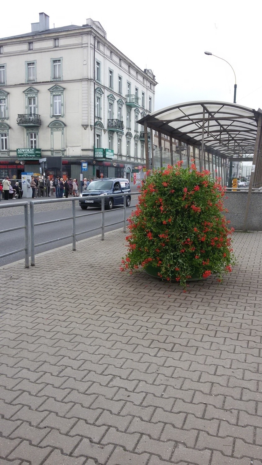Na przystanku tramwajowym pod dworcem PKP w centrum Sosnowca...