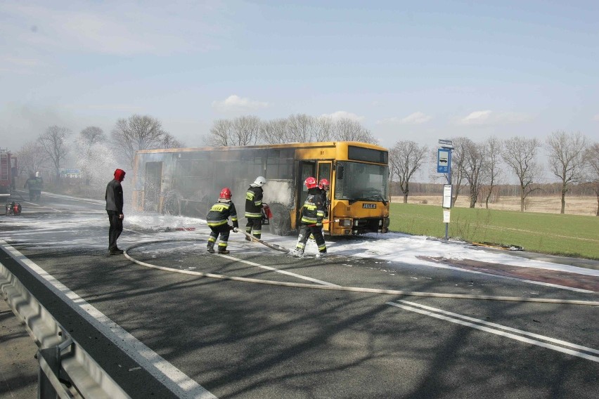 Pożar autobusu w Mikołowie