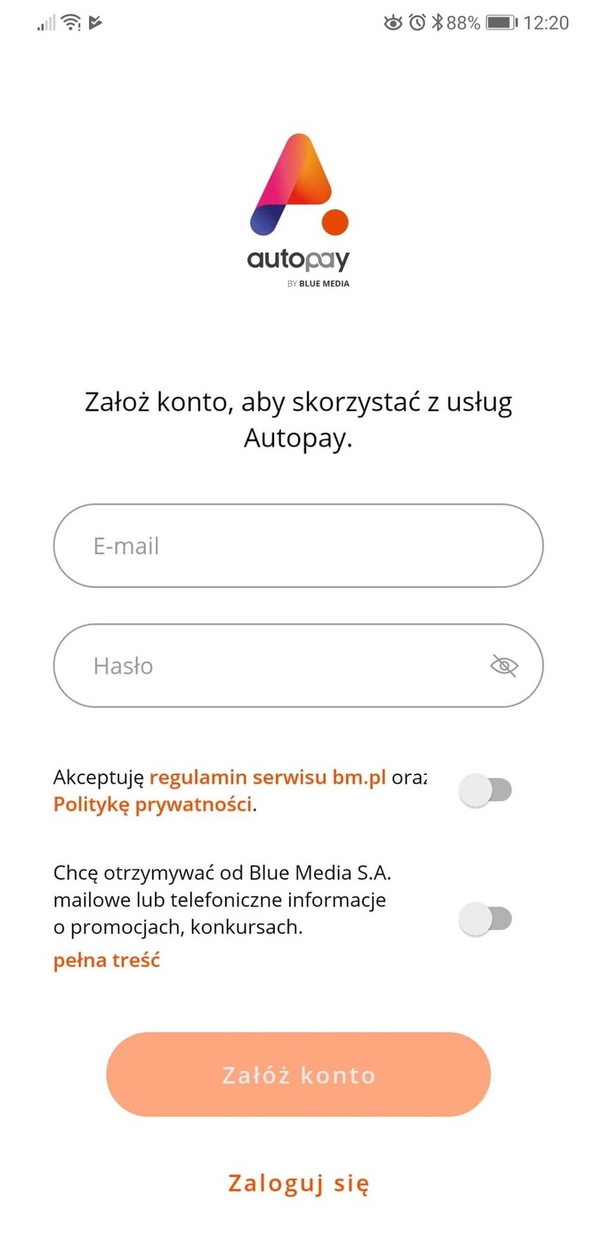 Jak pobrać i zarejestrować się w aplikacji Autopay służącej...