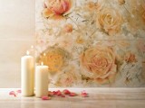 Płytki łazienkowe w kwiaty