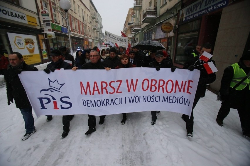 Marsz w Obronie Demokracji i Wolności Mediów w Sosnowcu