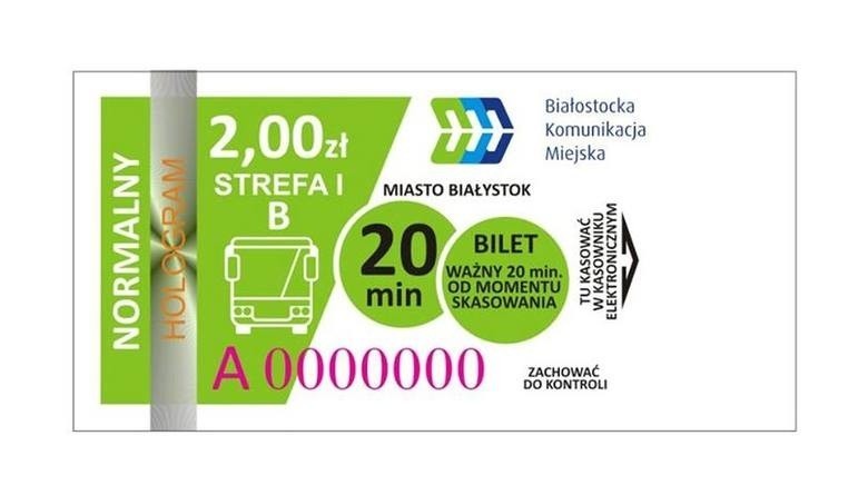 Bilet 20-minutowy – normalny: 2,00 zł