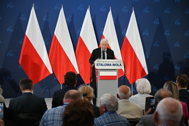 Jarosław Kaczyński we wrześniu 2021 roku w Stalowej Woli