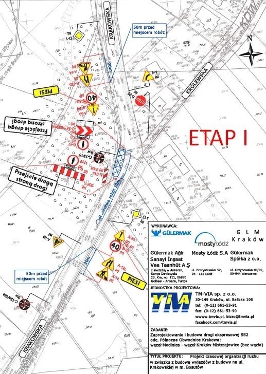 Ograniczenia ruchu w gminie Zielonki. Utrudnienia powstają ze względu na budowę północnej obwodnicy Krakowa