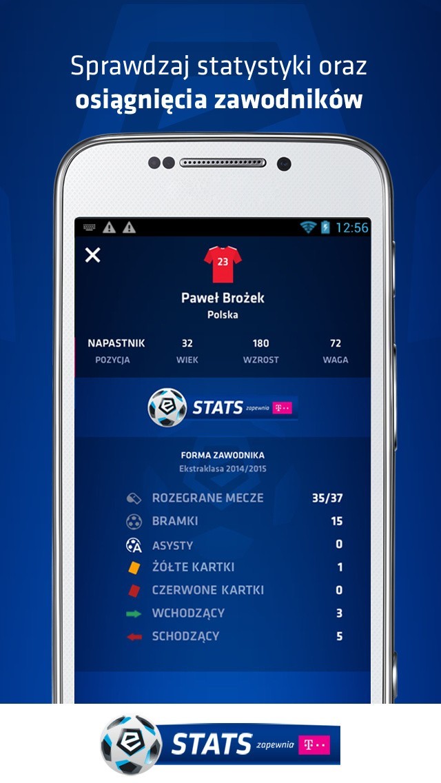 Piłka nożna: Ekstraklasa w liczbach, czyli aplikcja T-Mobile Stats