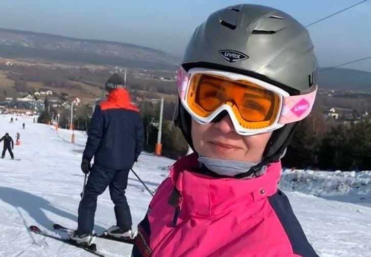 Wiceprezydent Katarzyna Kalinowska na nartach w Krajnie.