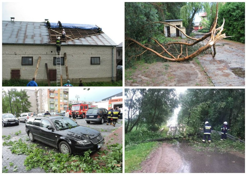 Nawałnica w powiecie ostrowskim: uszkodzone drzewa, dachy i auto radnego