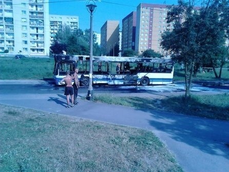 Pożar autobusu w Bytomiu Miechowicach
