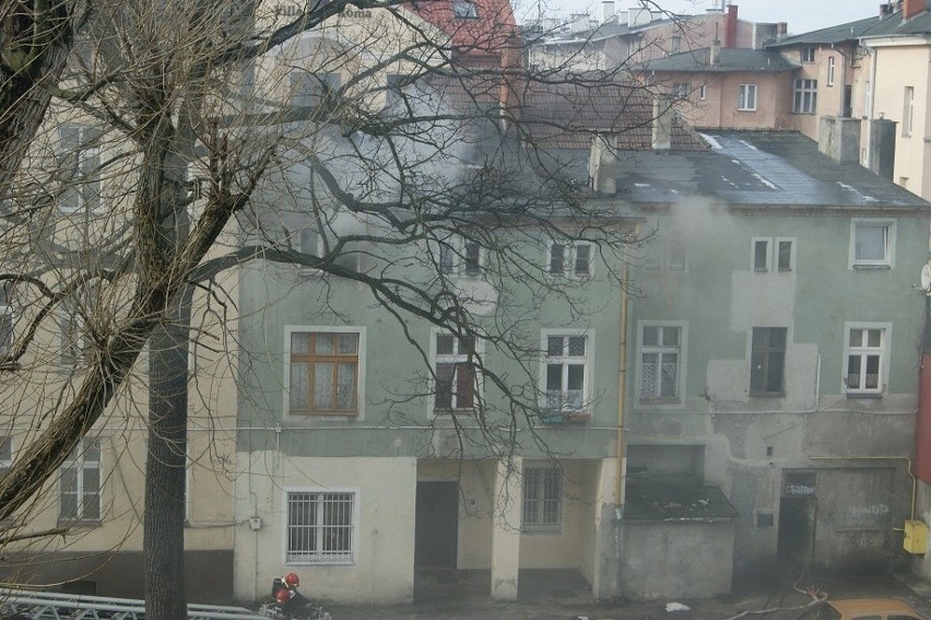 Pożar kamienicy przy ul. Wileńskiej w Słupsku