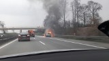 Pożar auta na autostradzie A4 [ZDJĘCIA]