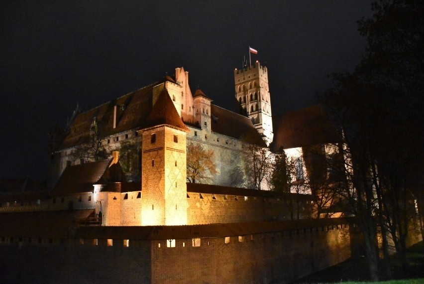 Zamek w Malborku nocą