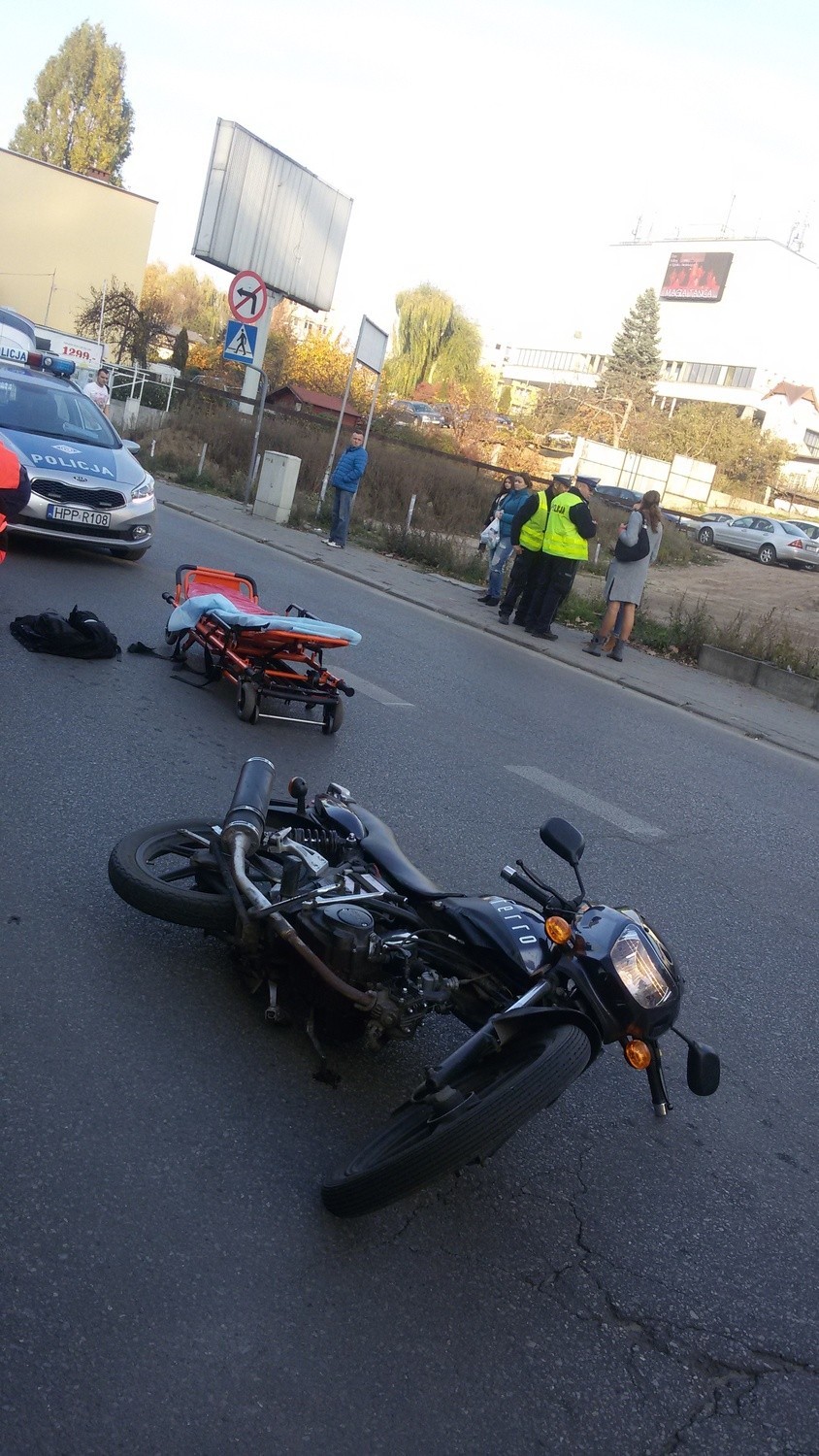 Wypadek motocyklisty w Rybniku