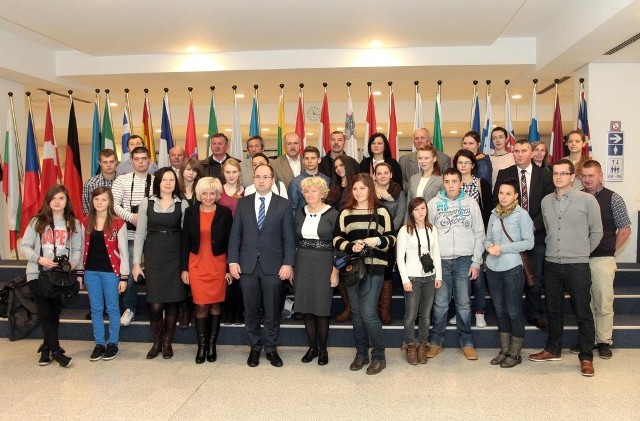 Wspólne zdjęcie w siedzibie Europarlamentu 