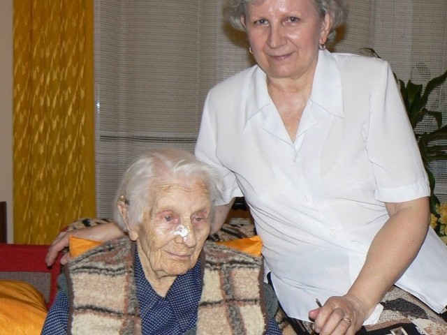 Bronisława Janyst z córką Małgorzatą.