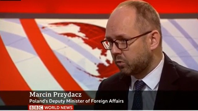 Wiceminister spraw zagranicznych Marcin Przydacz w rozmowie z BBC