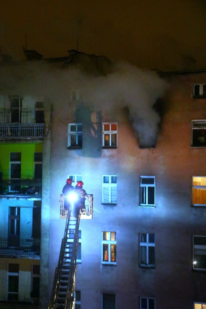 Pożar przy ul. Więckowskiego 14.02.2021