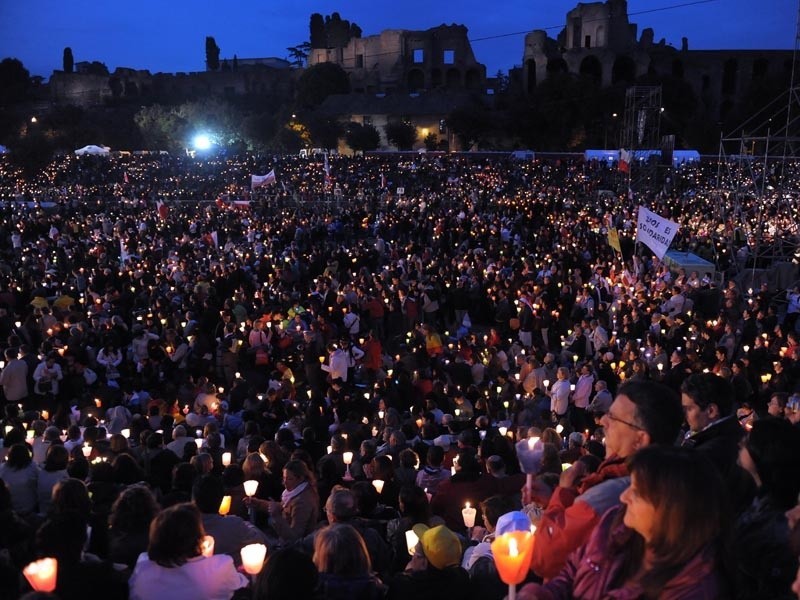 Czuwanie na Circo Massimo w Rzymie...