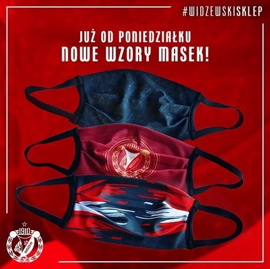 Nowe rodzaje maseczek Widzewa. Nowe wzory w oficjalnym sklepie