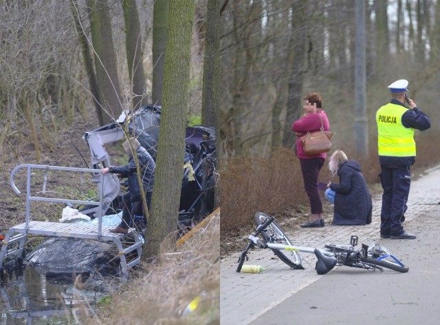 Do tragicznego wypadku doszło w czwartek po godzinie 14 na ulicy Nieszawskiej w Toruniu. Zginął rowerzysta.Ze wstępnych ustaleń policji wynika, że w jednoślad uderzyło bmw jadące od strony Małej Nieszawki. Rowerzysta poruszał się natomiast ścieżką dla rowerów oddzieloną od jezdni między innymi krawężnikiem. Na razie nie wiadomo, w jaki sposób i dlaczego auto znalazło się na drodze przeznaczonej dla rowerów.Polecamy:Gwara policyjna - tak nazywają marki autZarobki gwiazd disco-poloDługie weekendy 2018Skąd się wzięły nasze nazwiskaPo zderzeniu z rowerzystą samochód wpadł do rowu. A aucie znajdowały się dwie osoby: mężczyzna i kobieta. Obie trafiły do szpitala. Droga jest tam zablokowana. Policjanci zbierają dowody, które mają wyjaśnić przyczyny i okoliczności tej tragedii.Interwencje toruńskich policjantów w nieoznakowanym radiowozie BMWNowosciTorun