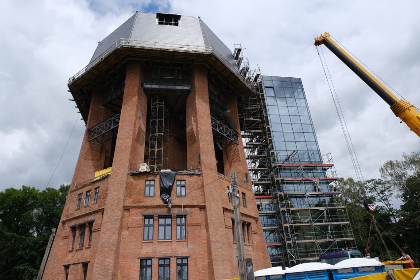 Półmetek prac modernizacyjnych w zabrzańskiej wieży ciśnień....