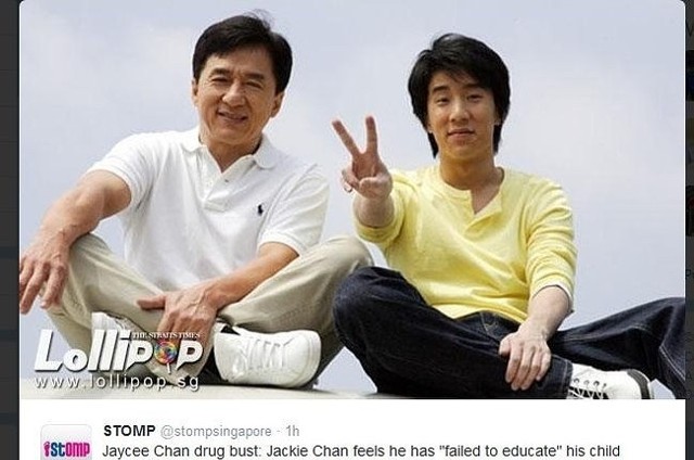 Jackie Chan z synem (fot. screen z Twitter.com)